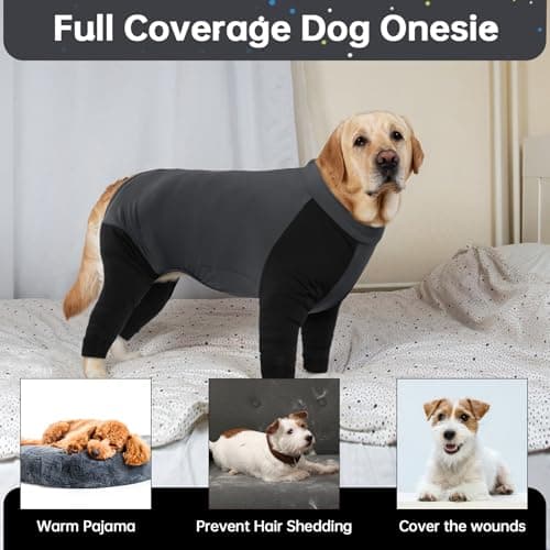 Dog Onesie Four Jambes, Pyjamas Chien Vêtements Quatre Pieds Chien Chauds Sweats Chiot Manteau Chiens Vetement pour Chien(Gris, XS)