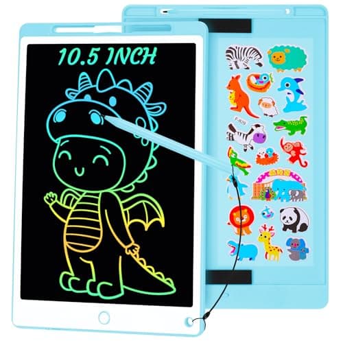 Damcyer Tablette Dessin Enfant, 10.5 Pouces Tablette D'Écriture LCD, Tablette Graphique pour Enfants avec Bouton de Suppression Et Interrupteur de Verrouillage pour Jeux pour 2 3 4 5 6 7 Ans, Bleu