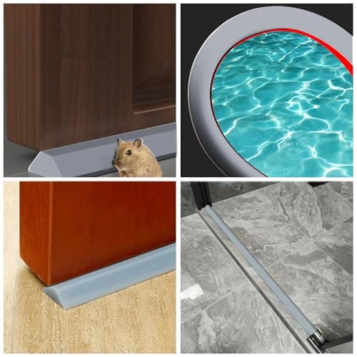 200cm Seuils de Douche, Bande imperméable Pliable de Silicone, Joint Etancheite Douche, Joint De Douche Pour Paroi en Verre, Seuil de Douche en Silicone pour Plancher de Douche (Blanc)