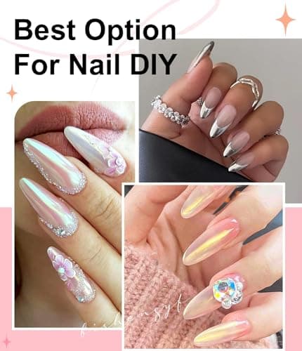 LEDSUUEI 6 Boîtes Poudre Chrome Ongle - Effet Chrome Ongle Miroir MéTallique Brillant Pigments Avec Paillettes Pou La DéCoration D'Art Ongle, Pigment Chrome Nails Nail Art