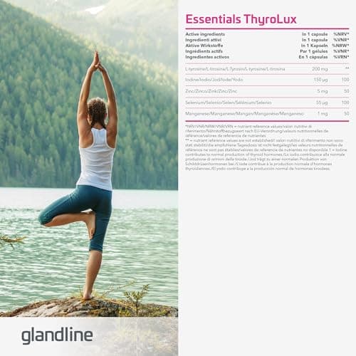 Thyroide – Capsules de Zinc, Selenium, Tyrosine, Iode et Manganese – 180 Gélules pour 180 Jours – Sans gluten – Sensilab ThyroLux Essentials