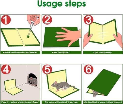 Piege a Souris, Piege a Rat,Colle Souris Piege Attrape Souris Anti Souris Plaques Collantes Souris, Plaques de glu Anti Souris Anti Rat (5pcs)