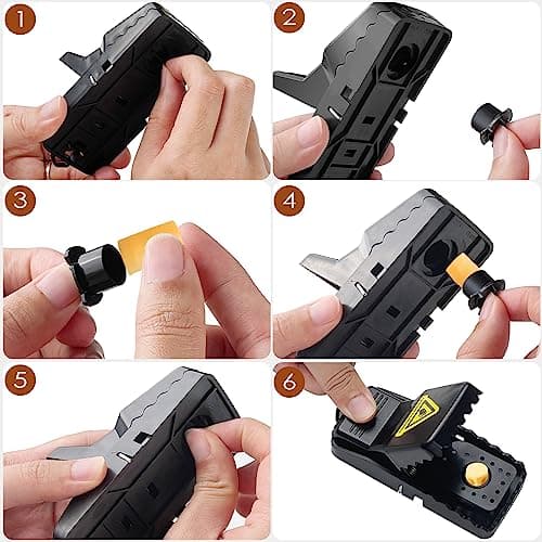 Fousenuk Piège à Rats Professionnel, 6 Clips de Piege a Souris Efficace, Piège Souris Reutilisable, Tapetteà, Attrape, Tapetteà Plastique, Tapette, Convient pour la Maison et Exterieur