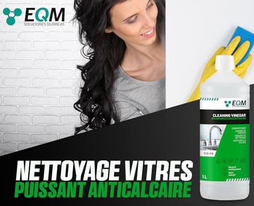 EQM - ECO-216 - Vinaigre Ménager 10° - 1L - 100% naturel - Anti Calcaire Détartrante - Puissant nettoyant ménager tout usage