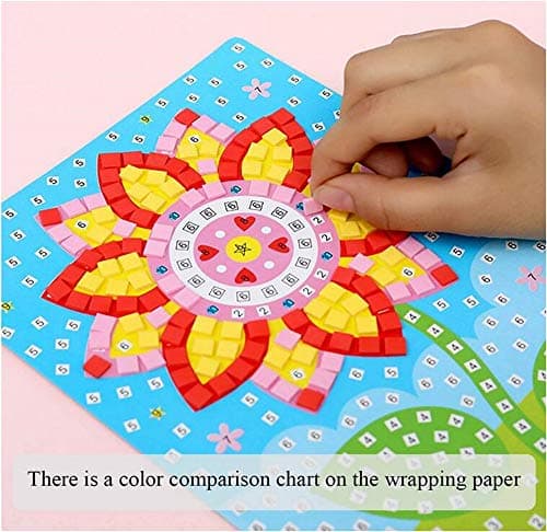 Lot de 12 autocollants mosaïques, autocollants à paillettes, pour enfants, à décorer, images de mosaïque, arts et travaux manuels, kits faits à la main pour enfants, enseignants, étudiants, crèches