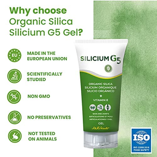 Silicium G5 Silicium Gel avec vitamine E pour Anti Douleurs Musculaires Osseuses Articulaires, 150 ml
