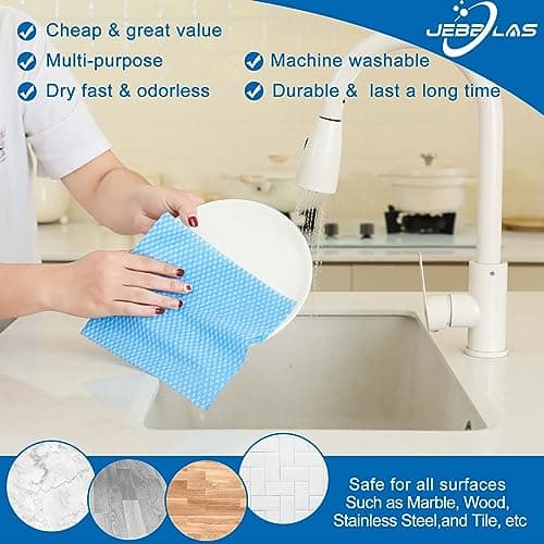 JEBBLAS Bleu Cloth Chiffon Non tisse lingette jetable Lavette Non tissée lingette Microfibre jetable...
