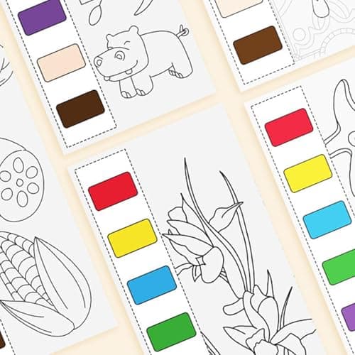 Kit de peinture aquarelle portable, livres de coloriage à l'eau pour | Livre de coloriage sur l’eau de voyage - Livre de coloriage à l'eau de voyage, peinture avec des livres de coloriage à l'eau pour