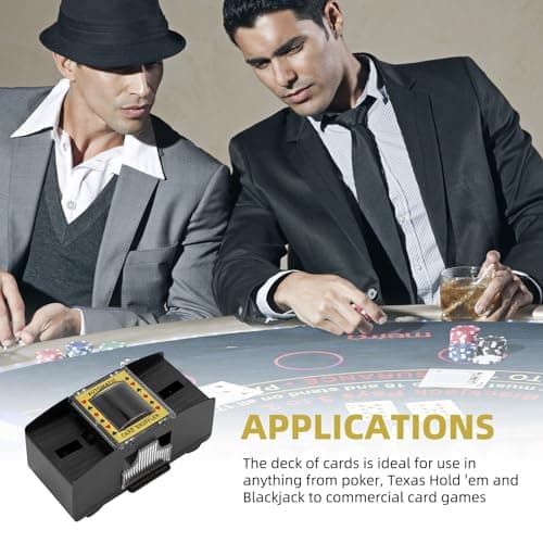 SUNJULY Mélangeur de Cartes Automatique à 2 Jeux, Mélangeur de Cartes Électrique, Mélangeur de Cartes Rapide à Piles, Outil de Jeu pour Casino, Maison, Fête, Jeux De Société
