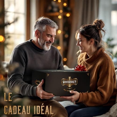 WHISISKEY Carafe Whisky - Carafe à Whisky - 700ML - Coffret Cadeau Homme - Coffret Whisky Luxueux - Idee Noel - Decanter avec 2 Verre à Whisky, 4 Pierre a Whisky, Whiskey Accessories