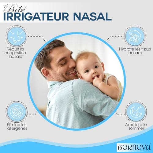 BORNOVA Lot de 8 embout seringue nasale bebe Embout irrigateur silicone kit de seringue pipette nez bébé irrigation seringue nasale adulte mouche bebe lavage nez enfant serum physiologique 10ml