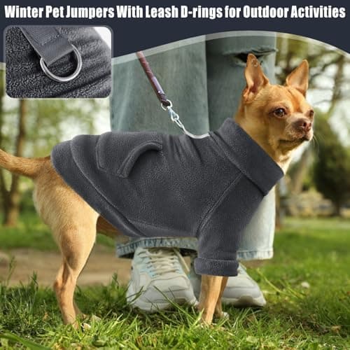 Mosucoirl Pull Chien Hoodie Animaux de Compagnie Manteau Chaud Coton Sweat Shirt Vêtements pour Chiens avec Poches Chien Pull pour Chiens Body (Noir, XS)
