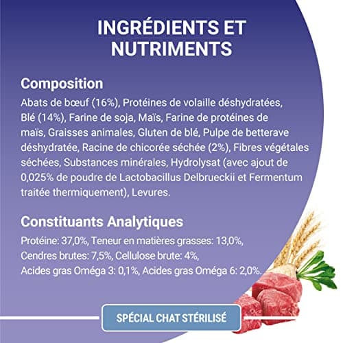 PURINA ONE Bifensis Chat Stérilisé | Croquettes Au Bœuf pour Chats Adultes | Sac de 7,5kg