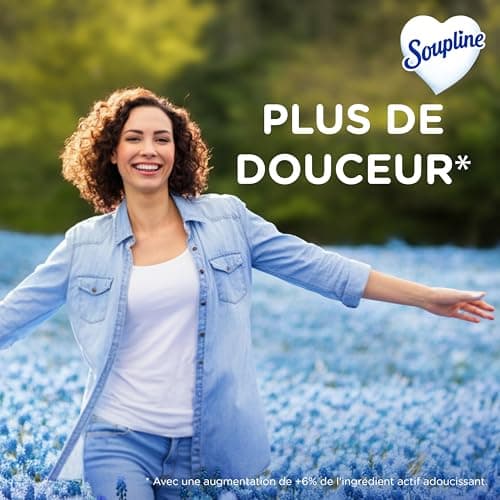 SOUPLINE Adoucissant Linge Concentré 3D Grand Air , Assouplissant Linge Formule Améliorée pour Plus de Douceur*, Assouplissant Textile Liquide , Soupline Lot de 3x1,35L