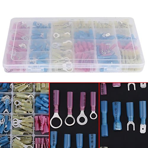 Lot de 240 connecteurs thermorétractables isolés thermiques et électriques avec bornes de fils Rouge & Bleu & Jaune