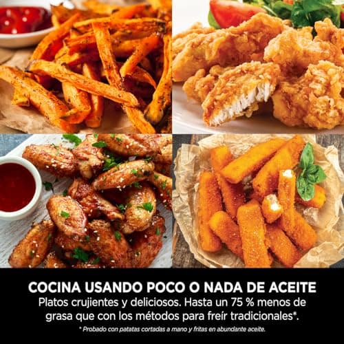 NINJA Air Fryer PRO Friteuse 4,7L, 1 tiroir, 4-en-1, sans huile, rôtir, réchauffer, déshydrater, cuire 1 à 2 portions, à partir de produits surgelés, tiroir, panier antiadhésifs, 2 000 W, Noir AF140EU