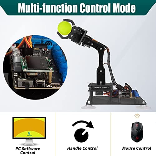 Adeept Kit de Bras robotique 5-DOF Compatible avec Arduino IDE | Kit de Robot à Monter soi-même | Kit de Bras de Robot Vapeur avec écran OLED | Code de Traitement et tutoriel PDF
