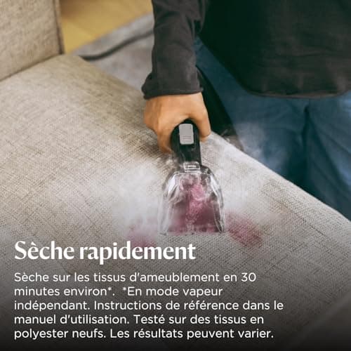 Bissell SpotClean HydroSteam, Shampouineuse Canapé, Moteur Puissant de 1000W, Nettoyeur Vapeur avec Technologie HydroSteam, Nettoyeur pour Tapis, Moquettes, Meubles, Tissus, Voiture & Plus, 3689N
