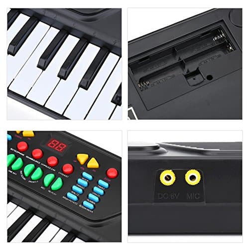 Clavier Electronique Multifonctionnel à 37 Notes, Mini Piano avec Design Compact Jouets Educatifs pour Sons et Rythmes Multiples avec Mini Microphone Idéal Cadeau pour Enfants