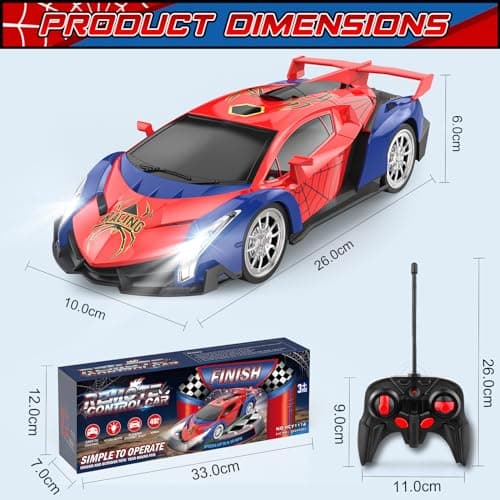 Mermoe Voiture Télécommandée, 1/18 Jouet Enfant 3 4 5 6 7 8 Ans, Voiture de Course Radiocommandée avec LED Lumière Voiture Téléguidée RC Drift Cars Cadeau Garçons Filles Jeu Intérieur Extérieur