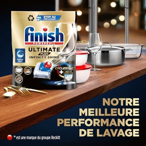 Finish Ultimate Plus Infinity Shine Pastilles Lave-Vaisselle, Propreté Intense & Brillance Étincelante, 146 Capsules
