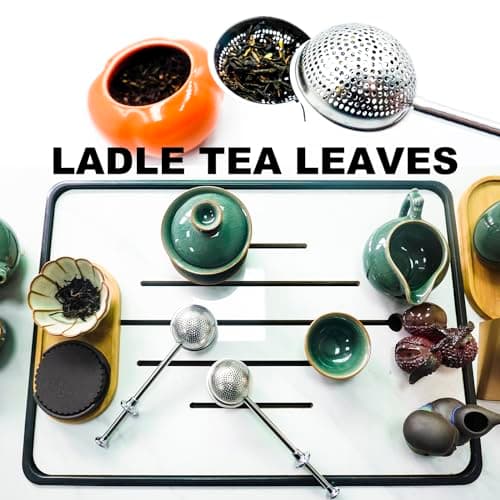 SyiXute 2 Pièces Filtre à Thé,Boule a Thé,Infuseurs à Thé en Acier Inoxydable,Infuseur à Thé avec Long Manche pour Thé en Vrac & Épices,Tasse Théière