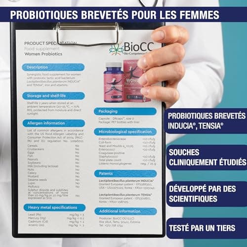 Probiotiques pour femmes de Nordwise - Améliorez votre santé intestinale I Formule végétalienne pure I Efficace 5 milliards d'UFC I 60 capsules I Approvisionnement de 2 mois