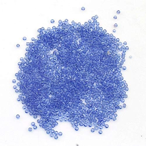 Perlin Lot de 30 000 perles de rocaille à enfiler Bleu saphir transparent 450 g