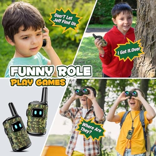 Dislocati Jouet Exterieur Enfant 3-9 Ans Garçon Fille, Talkie Walkie Enfants Cadeau Enfant Garcon 3-9 Ans Jumelles Enfant Jeu Exterieur Enfant 3-9 Ans Walkie Talkie Kit Exploration Enfant