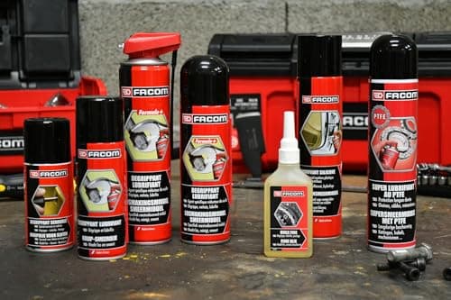 FACOM 006100 Lubrifiant Silicone, spécial Plastique et Caoutchouc, Aerosol 300 ml Tuyau Prolongateur