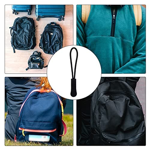 KINBOM 30 pièces Tirette de Remplacement, Tirette Fermeture Eclair Charme de Tirette Tirette Fermeture Eclair Remplacement pour Pantalon Veste Bagages Bottes (Noir)