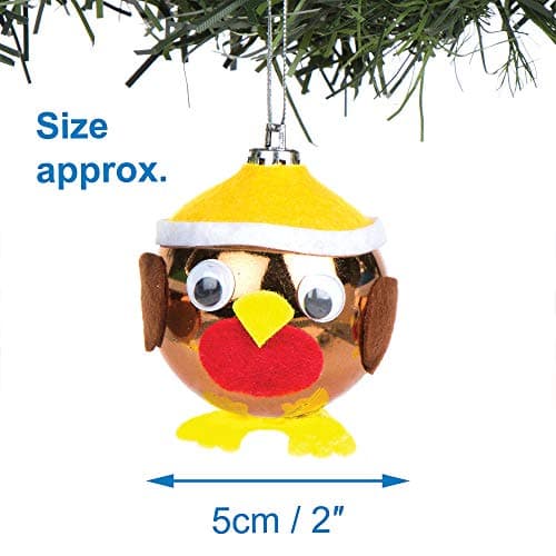 Baker Ross Kits de Boules de Noël Rouge-Gorge Que Les Enfants pourront fabriquer, décorer et Personnaliser - Activités créatives de Noël pour Enfant (Lot de 6)