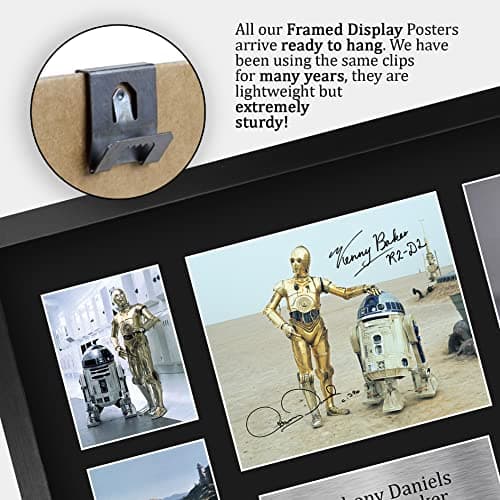 HWC Trading FR A3 Anthony Daniels & Kenny Baker Star Wars R2D2 & C3PO Cadeaux Imprimés Affichage de présentation d’autographes signés pour les fans de cinéma - A3 Encadré