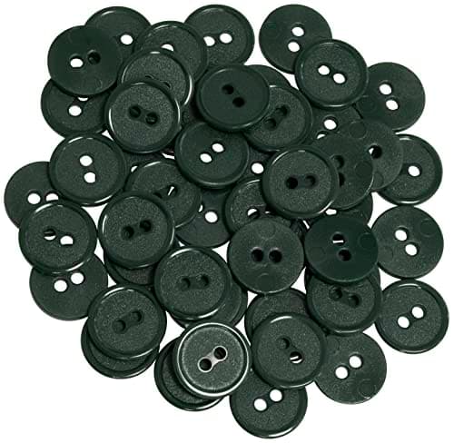 AERZETIX - C65545 - Lot de 50 Boutons à coudre ronds Ø15x2.2 mm avec bord à 2 trous L24 24L en plastique - couleur: vert foncé - diamètre de l'ouverture 2 mm - mercerie couture vêtements
