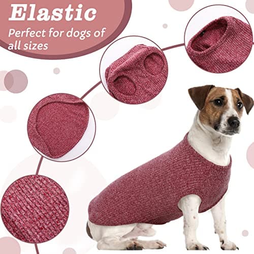 Hjumarayan Pull Chien - Pull Rayé pour Chien Sweat Chien Fin Pull Noel Chien Petite Taille, Vetement pour Chien Pull-Overs pour Chiens, Vetement Chihuahua Yorkshire Terriers (Rouge XS)