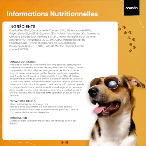 Brosse a Dents Chien 3 Têtes,1 Doigtier, Kit Dentaire Dentifrice Chien 2 x 100g - Dentifrice Haleine Fraîche, Gout Menthe - Élimine Plaque Tartre & Mauvaise Haleine - Soins des Dents pour Chiens