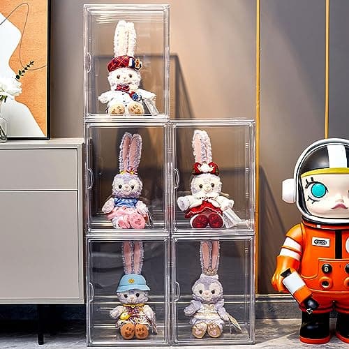 Vitrine en Transparent - Vitrine pour Collection, Boîte de Présentation Transparent pour Figurines d'action,Mini Figurines, Objets de Collection, DIY Protection Anti-poussière (36.5x28x22cm)