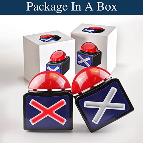 BEAN LIEVE Buzzer Game Show Buttons - Lot de 4 buzzers de réponse avec lumière et Son d'alarme, buzzers pour Les Quiz en Classe, Trivia Quiz Got Talent et Family Feud