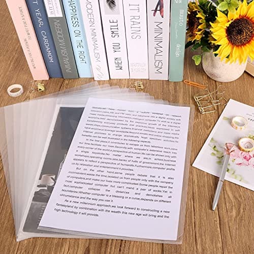 MIVIDE 90pcs Chemise Plastiques A4 Transparente, Dossier Pochette Document Plastique, Sous Chemise Plastique a4 pour Ranger et Classer Papiers, Documents (31 x 22cm)