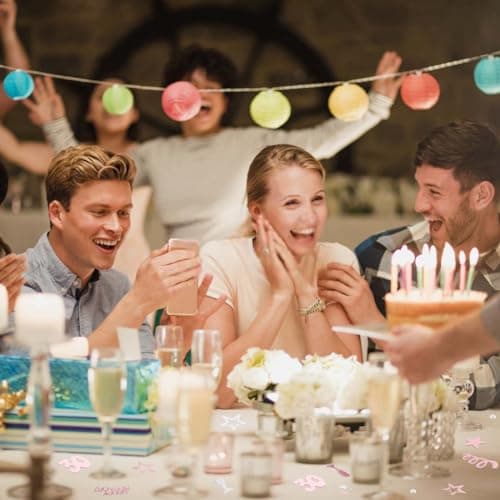 Confettis Anniversaire 1000 Pièces, RUNEAY Confettis Deco Table Anniversaire 30 Ans Confettis Paillettes HAPPY BIRTHDAY Confettis pour Deco Table, Deco Anniversaire Fête et Baby Shower Deco(Rose)