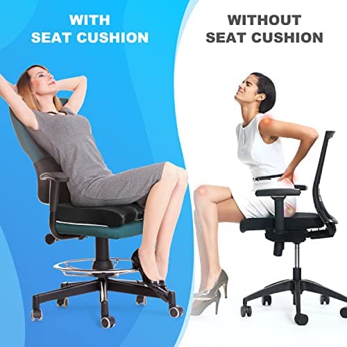 Benazcap Coussin Coccyx Coussin Ergonomique d'assise pour Chaise de Bureau Coussin d'assise Respirant, Mousse à mémoire de Forme pour Le soulagement de la Douleur