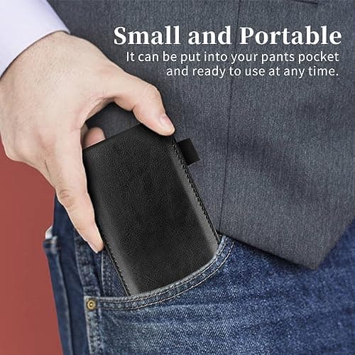 SHAIDOJIO 11PCS Bloc Notes de Poche A7, Noir PU Cuir Petit Carnet de Notes de Poche avec 50 Feuilles Lignées, Mini Carnet Notes avec 8 Bloc-Notes de Remplacement 1 Stylo Métallique et 100 Index Tag