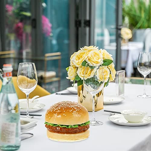 Amosfun Burger en Simulation Réaliste pour Photographie de Nourriture - Accessoire de Cuisine pour Enfants, Jouet Éducatif en Bois pour Dinette, Idéal à Partir de 2 Ans
