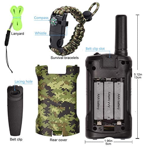 Jouets Garçon 4-12 Ans Talkie Walkie Enfants 8 Canaux Radio Bidirectionnelle avec LCD Lampe pour Aventure Camping Jouet Exterieur Anniversaire 5 6 7 8 Ans Cadeau Garçon