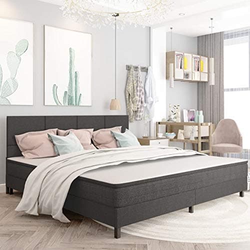 Tidyard Tête de Lit Têtes de Lit pour Adulte en Tissu Gris foncé 200x200 cm