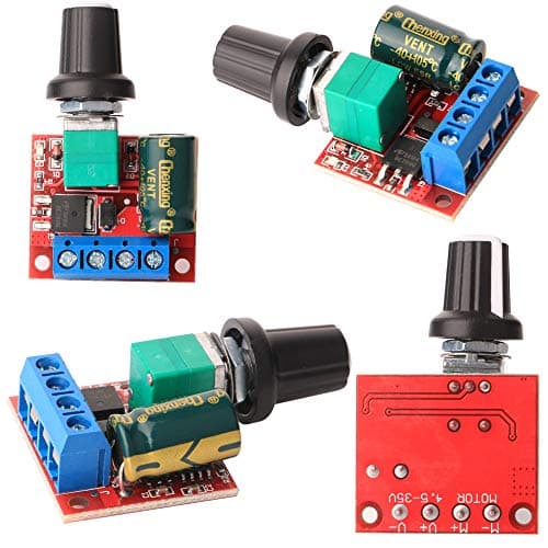 Gebildet 5pcs Mini Moteur Contrôleur de Vitesse,PWM Regulateur de Vitesse,DC 5V-35V 5A Réglable PWM Commutateur,6V 12V 24V Interrupteur Variateur de Vitesse avec Indicateur LED