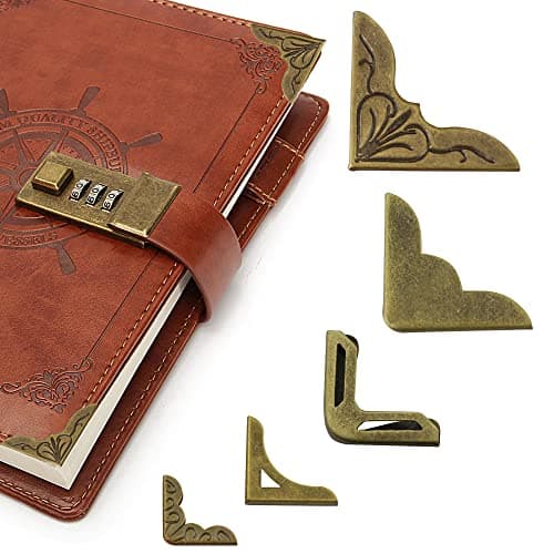 XCSJ 40 Pièces Protecteurs De Coin De Livre Protege Coin Livre Protecteur Coin Vintage Coin Métal Livre Couverture De Bord Antique pour Livres Scrapbooks Albums Photo Menus Coin Protéger-5 Modèles