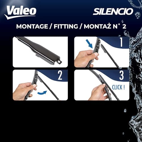 VALEO Silencio Essuie-glace - VF426 - Kit de Balais d'Essuie-glace Plat d'Origine de Haute performance, Visibilité Supérieure sur la Route 650mm/400mm - Avant - Lot de 2 Essuie-glaces - 574375
