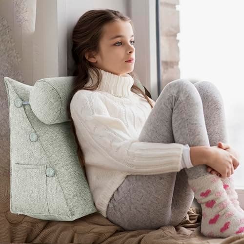 BNCKTRD Coussin de dossier avec traversin, 45 cm, coussin de lecture, coussin cale, pour tête de lit, coussin de lit, coussin de soutien de la nuque, coussin de soutien de la nuque, coussin de lecture