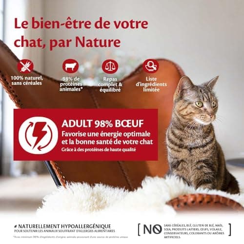 Wellness CORE 98% Beef, Pâtée pour Chat, Nourriture pour Chat sans Céréales, à Haute Teneur en Viande, Bœuf, 12 x 85 g